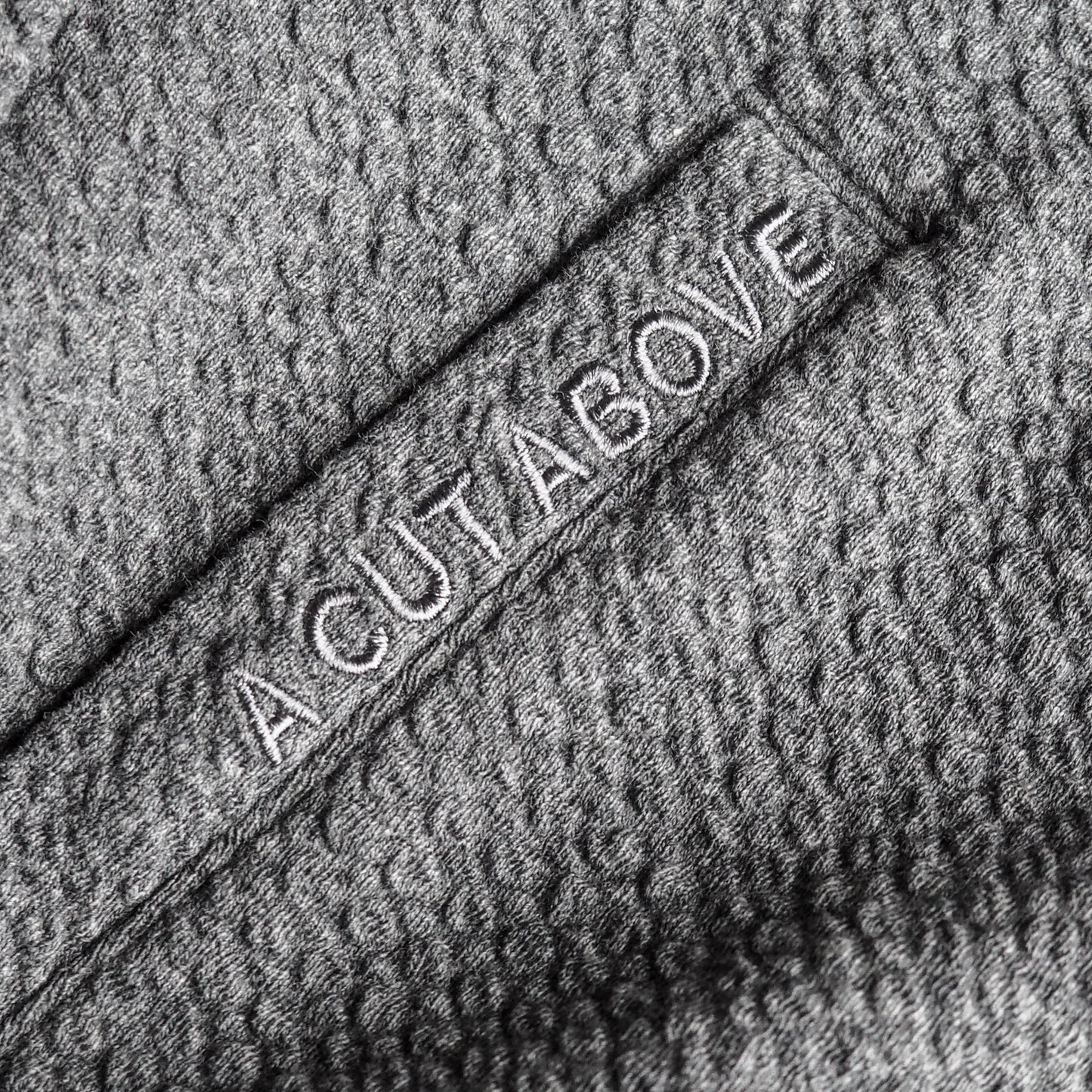 CHARCOAL WAFFLE KNIT HOODIE