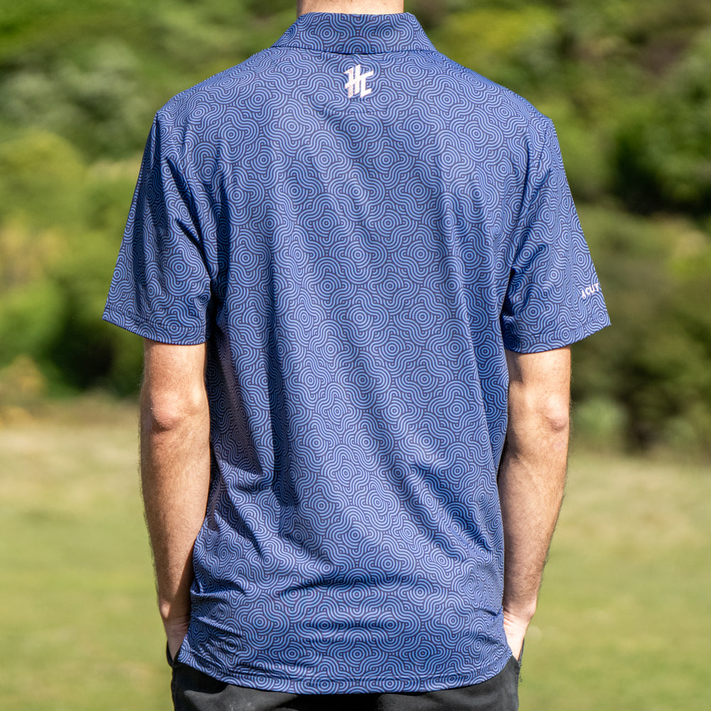 Back view of the Ripple Effect Polo by High Cut Golf NZ