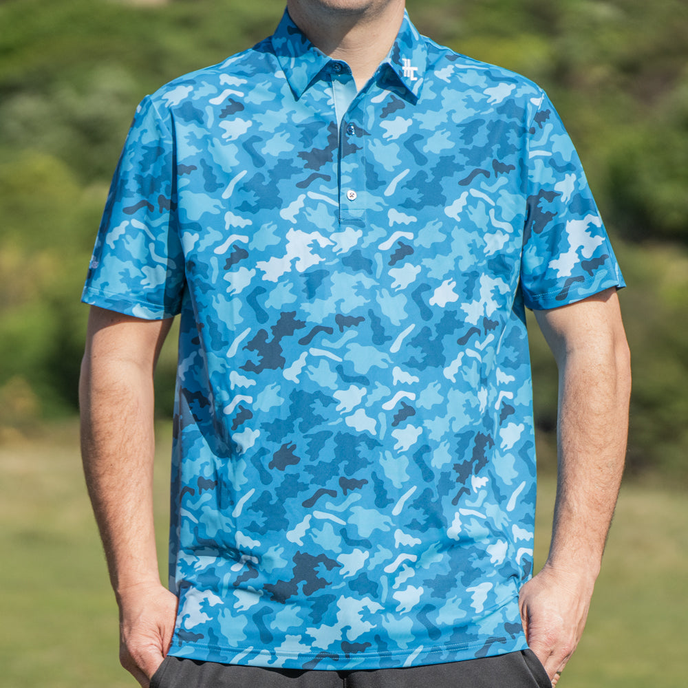 Front view of the Splash Shot Polo by High Cut Golf NZ