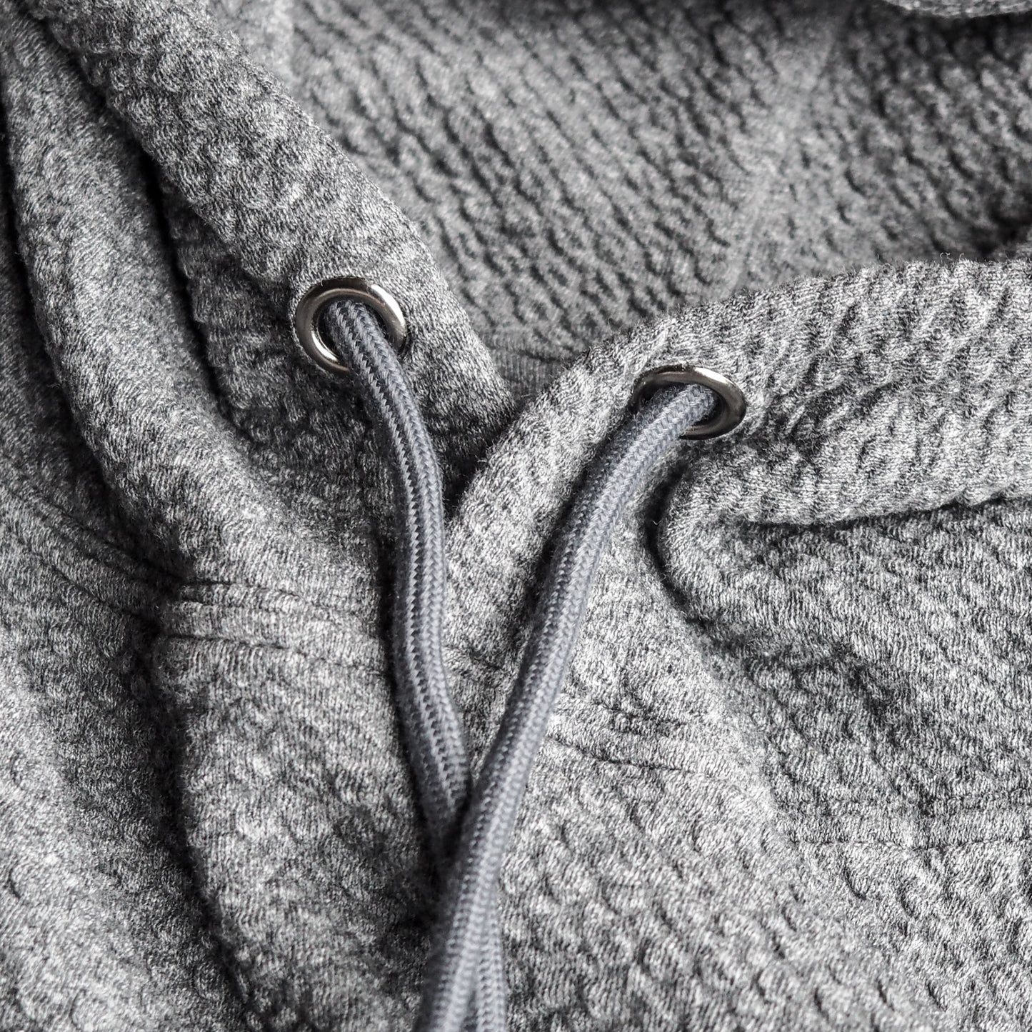 CHARCOAL WAFFLE KNIT HOODIE