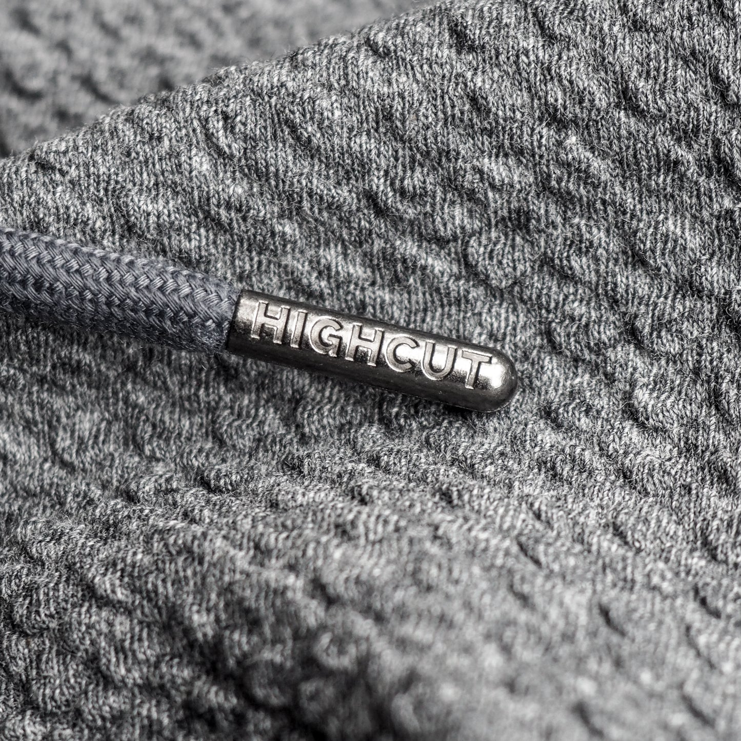 CHARCOAL WAFFLE KNIT HOODIE