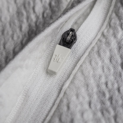 WHITE WAFFLE KNIT HOODIE