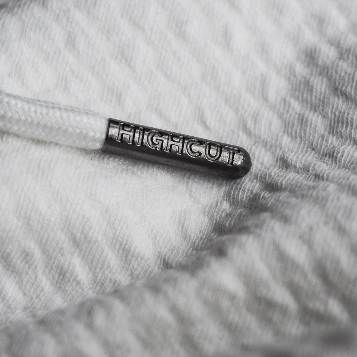 WHITE WAFFLE KNIT HOODIE