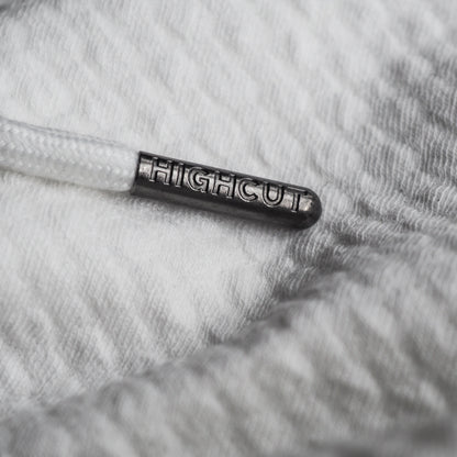 WHITE WAFFLE KNIT HOODIE