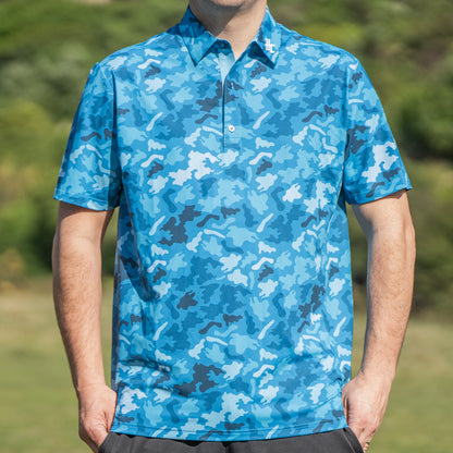 Front view of the Splash Shot Polo by High Cut Golf NZ