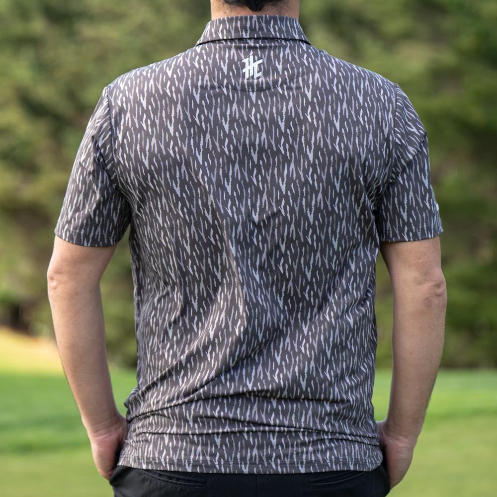 Back view of the Striped It Polo by High Cut Golf NZ